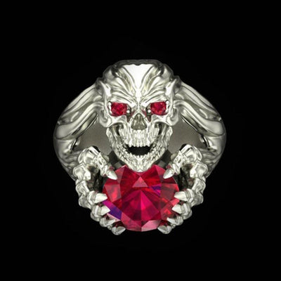 Blood Crystal Skull Ring