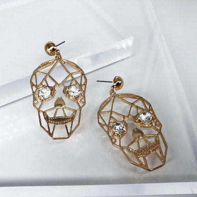 Crystal Skull Drop Earrings
