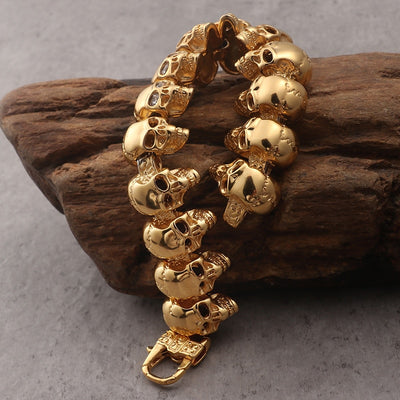 Rune - 18k Gold Skull Bracelet