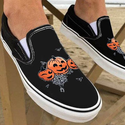 Skull Canvas Casual Loafers